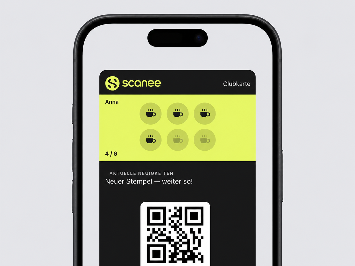 Digitale Stempelkarte auf dem Handy statt Papierkarte